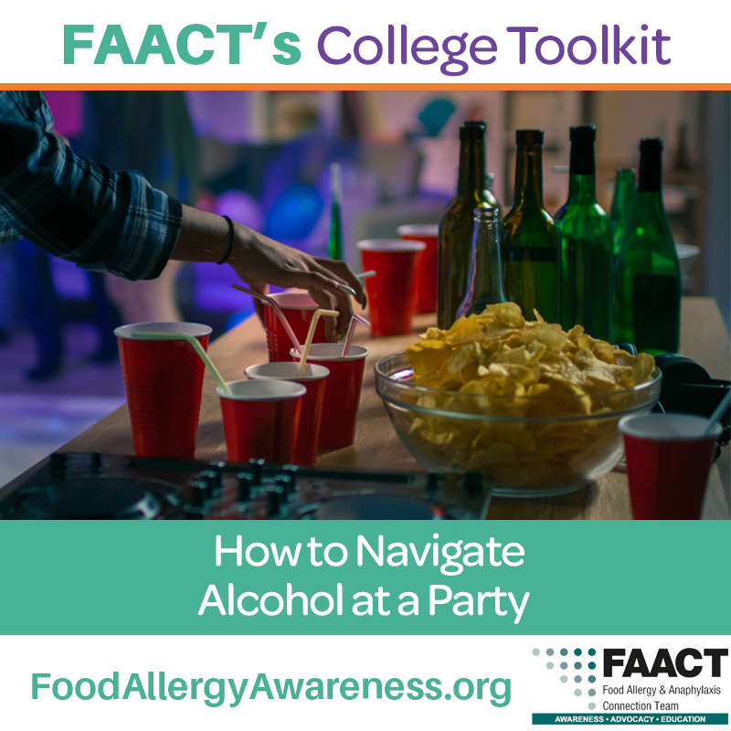 FAACT College Toolkit - How to Navigate Alcohol at a Party with chips and drinks